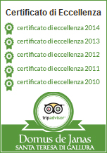 Certificato Tripadvisor per Domus de Janas